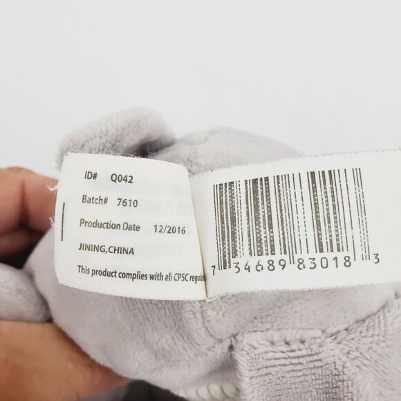 KellyToy Elephant Plush Babies 11" Gray Built-In Rattle Stuffed Animal Clip-On - Picture 5 of 6